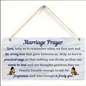 "Marriage prayer" wooden sign